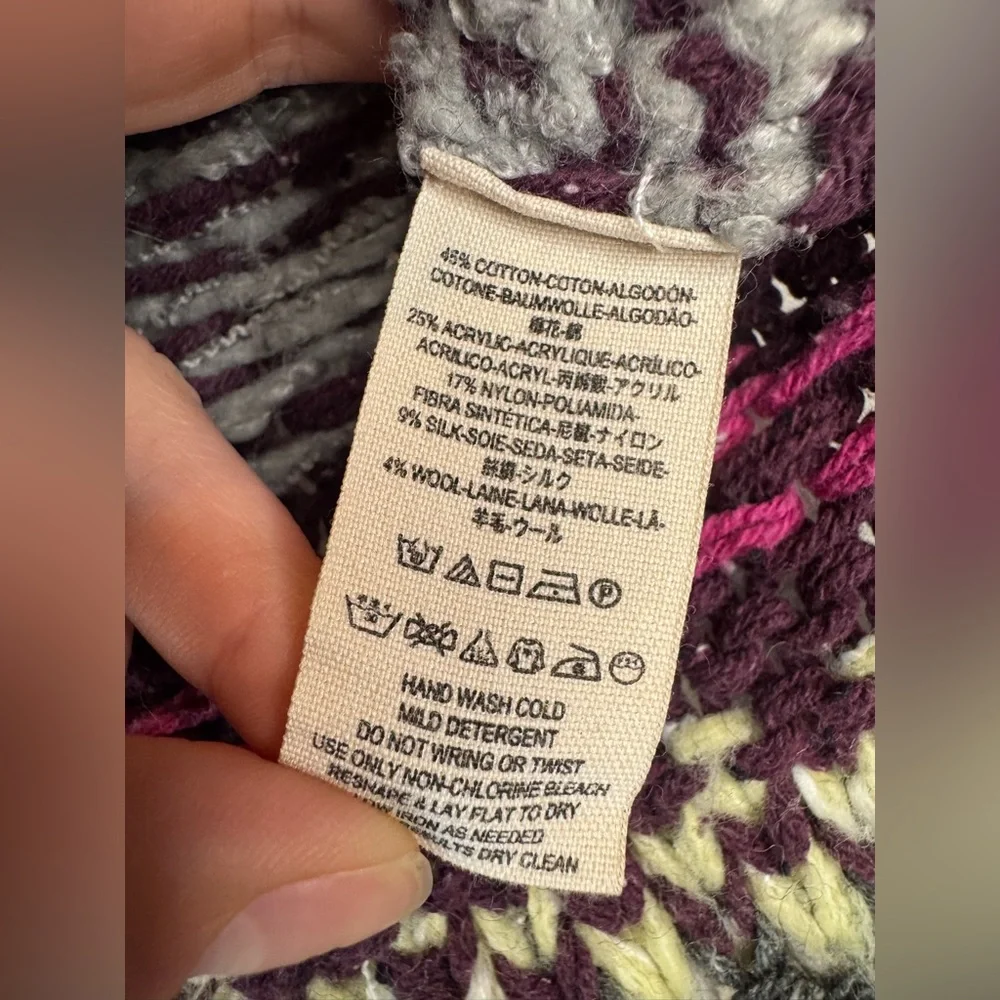 Free People fair Isle Aztec grey and purple sweater - Picture 10 of 10